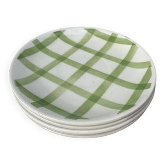 5 square Moulin des Loups dessert plates/dishcloths