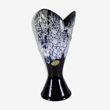 VINTAGE VASE VALLAURIS de Fontaine de Vaucluse, H.22cm, L.11cm, P.11cm and Weight 0.650 Kg