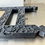 Antique Wooden Picture Frame with flower carvings 42 cm x 19 cm
