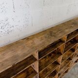 Factory locker cabinet, wood and green