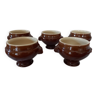 Set of 5 individual soup bowls or tureens