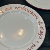 Hand-painted italian handmade plate la vita e una combinazione de magia e pasta