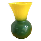 Vintage two-tone green and yellow vase