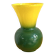 Vintage two-tone green and yellow vase