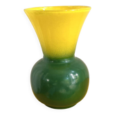 Vintage two-tone green and yellow vase