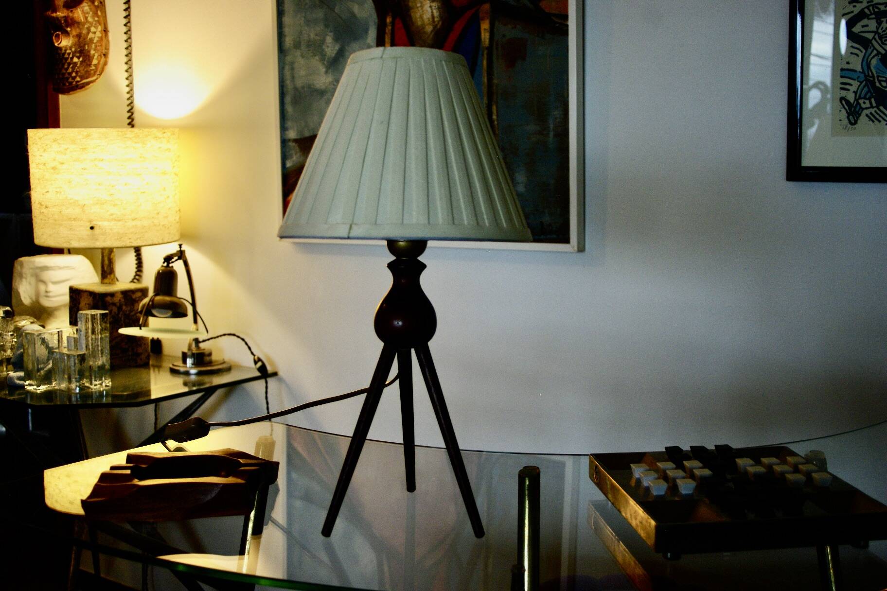 Vintage solid teak lamp by severin hansen 1960