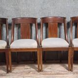 Set of 4 Empire style mahogany gondola chairs, 19th century