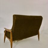 Beautiful wooden and velvet bench