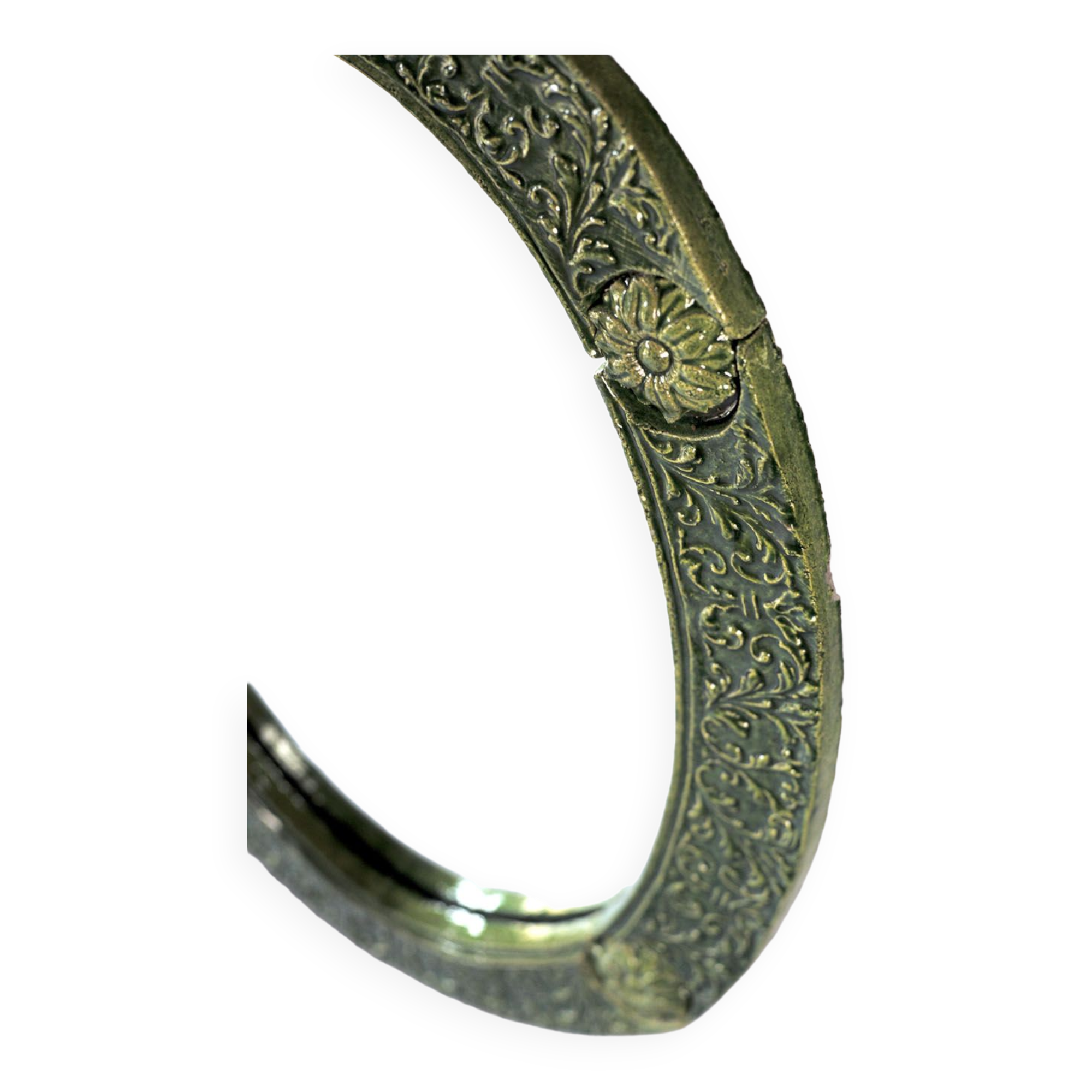 Oval green ceramic mirror - 73x51cm