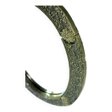 Oval green ceramic mirror - 73x51cm