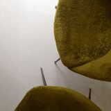 Vintage cocktail armchair in khaki moumoute, design 1970