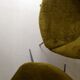 Vintage cocktail armchair in khaki moumoute, design 1970