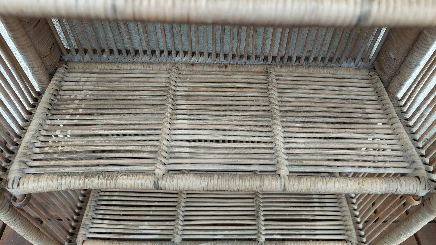 Vintage folding wicker furniture in its original condition