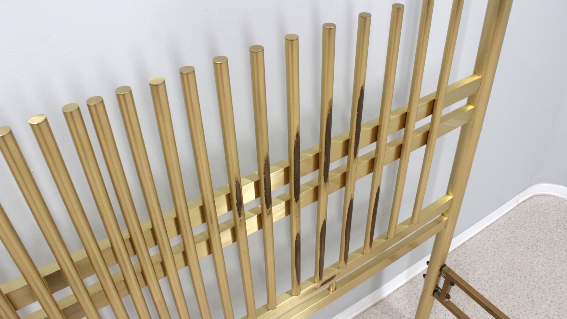 Vintage golden brass bed frigerio 1970s