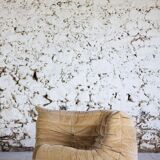 Chauffeuse d'angle Togo velours beige par Michel Ducaroy pour Ligne Roset