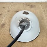 Industrial Grey Enamel Factory Pendant Lamp, 1960s