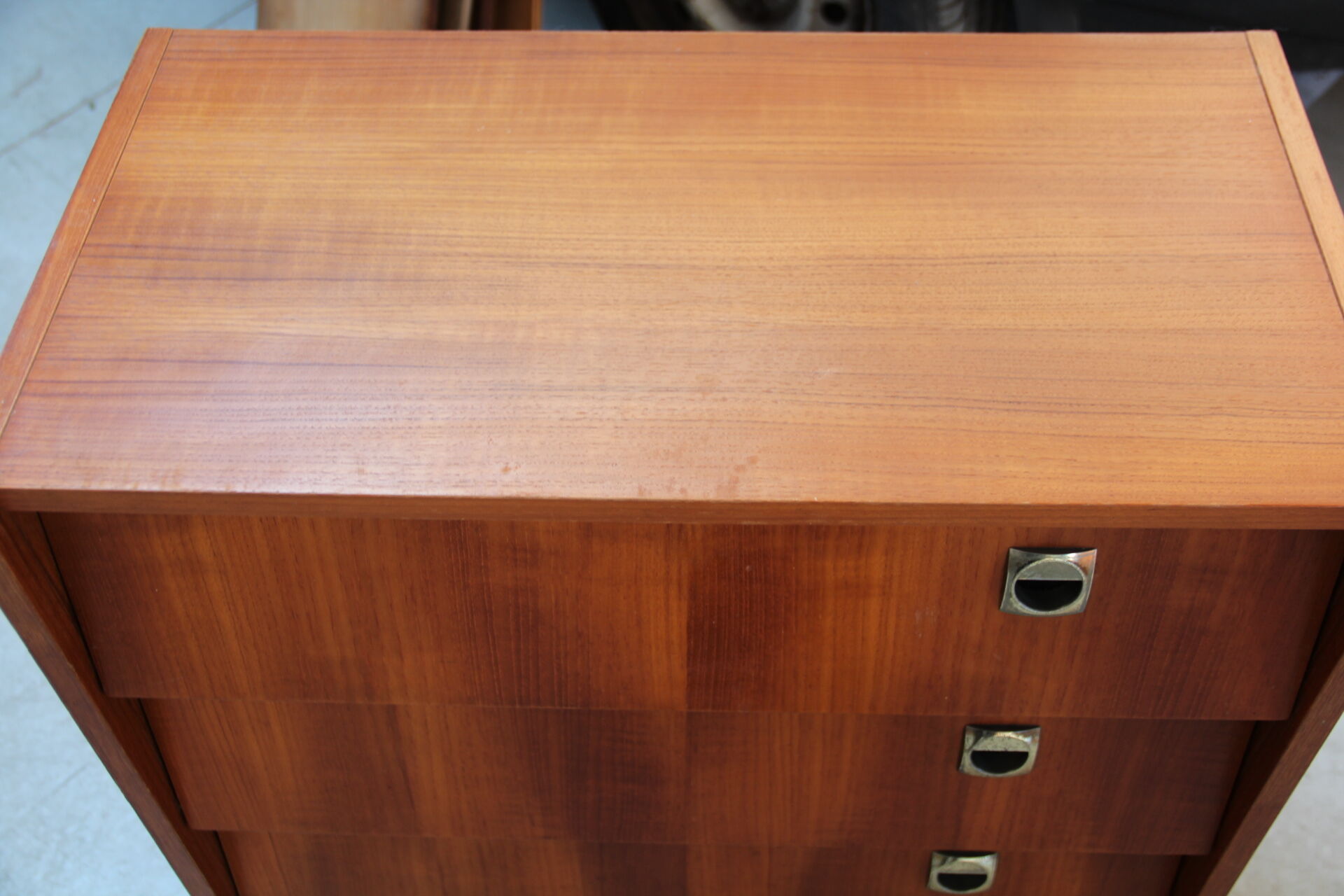 Vintage shoe cabinet teak veneer