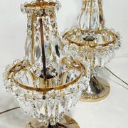 Paire de lampes de table en cristal. Espagne, années 1980.