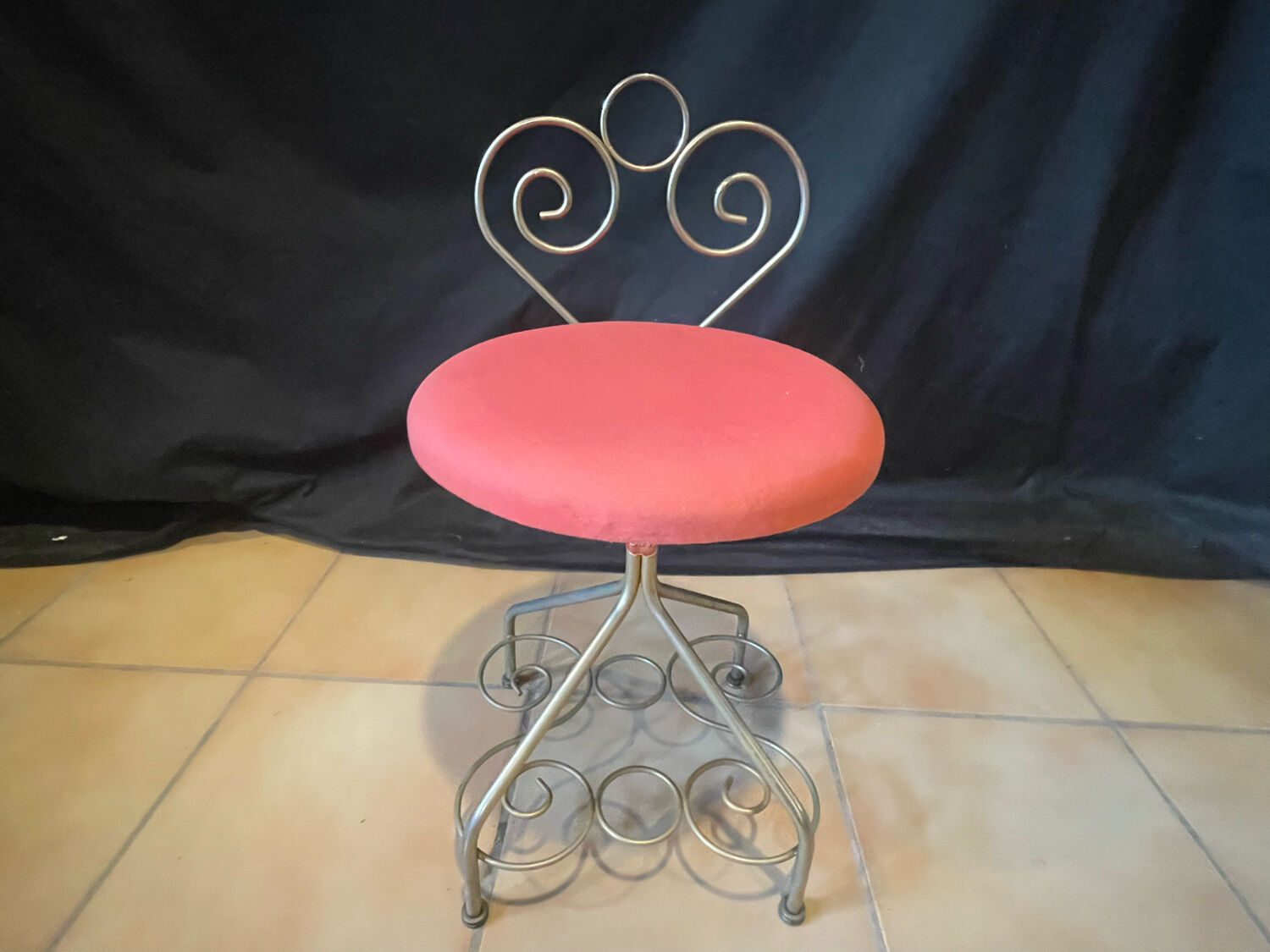 Gilded wrought iron chair 50s