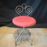 Chaise en fer forgé doré années 50