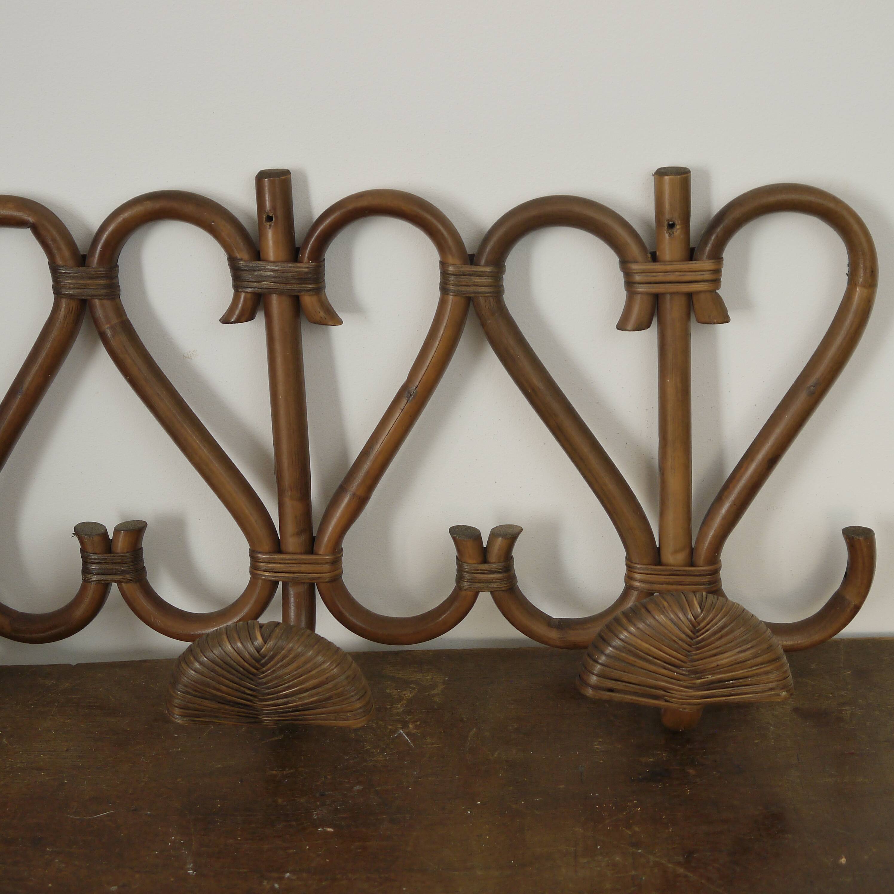 Rattan coat hanger