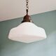 Philips Art Deco pendant light in white conical opaline, 1920s-30s