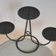Minimalist style three-spoke candlestick or candle holder