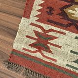 Jute and wool handwoven kilim
