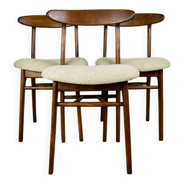 Hałas vintage chairs beige boucle - set of 3