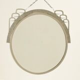 Art Deco Mirror With Hand-Forged Iron Frame, Belgium, 1920s
