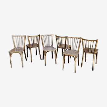 6 chairs Bistro Baumann beautiful patina