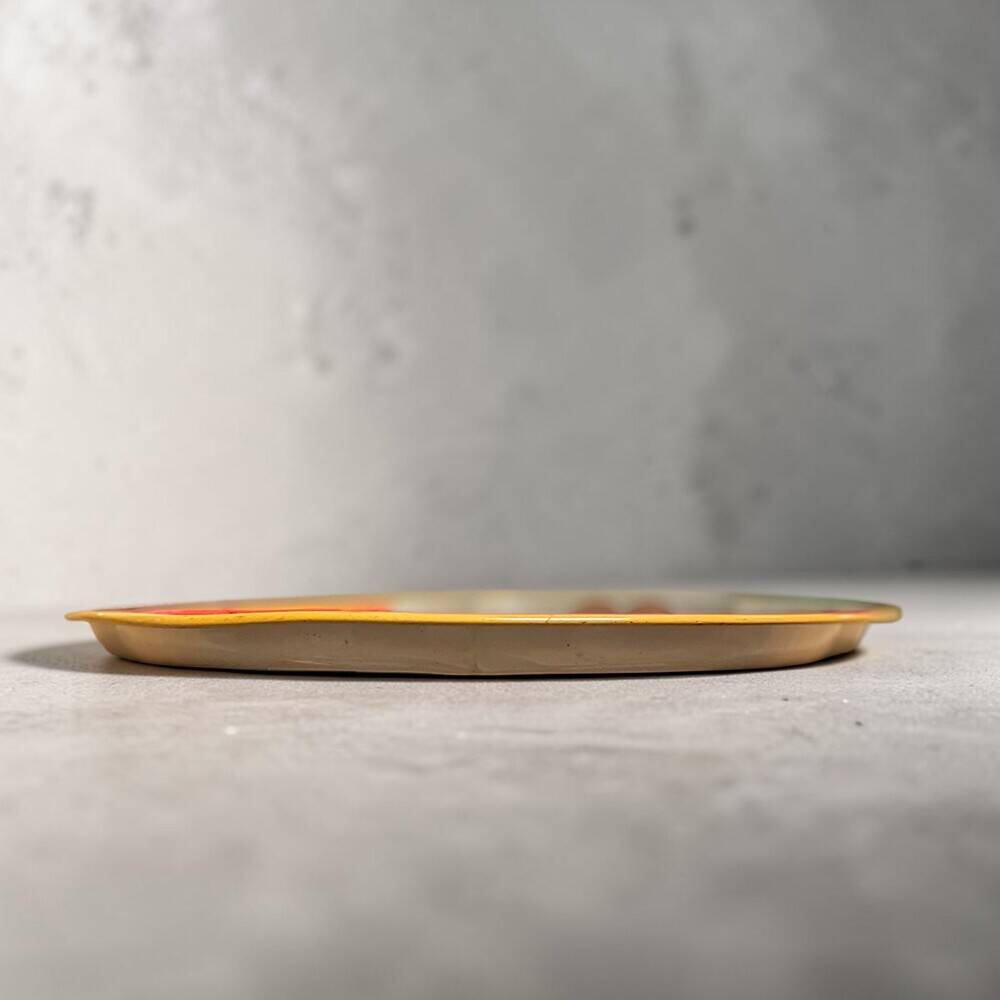 Large  enamel tin tray still life fruit Daher