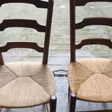 2 chairs rustic straw