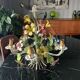 Flowered metal chandelier from the Italian 60s-70s.