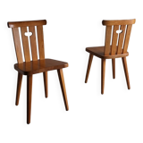 2 solid pine chairs | Göran Malmvall | Sweden | 1940s