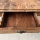 Antique farm table from the 1950s, with 3 drawers and turned legs