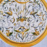 Vintage Italian raised plate in hand-painted ceramic.