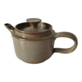 Théière artisanale en grès, style japonisant, esprit Puisaye, 1960-1970