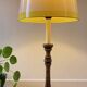 Candle holder lamp with walnut effect, vintage.