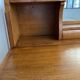 Wooden console table / vintage folding desk with mirror and small drawer