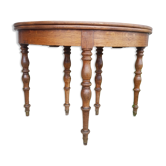 Former table half moon extendable 5 feet wood turned vintage