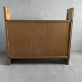 Light wood wall-mounted secretary from the 60s