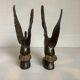 Pair of two-tone brass bird bookends