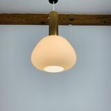 Scandinavian suspension lamp opaline brass 60s