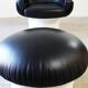 Joe Colombo Elda Chair + Ottoman in Black Leather and White Fiberglass Shell