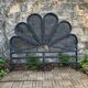 Vintage black rattan headboard 142cm