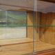 Large buffet with 2 bodies in walnut and marble