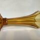 Old flower-shaped vase, moulded yellow glass, Art Deco.
