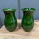 Pair of enamelled cast iron vases