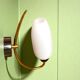Vintage brass white Opaline Glass Wall Sconce